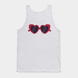 red heart shaped sunglasses aesthetic dollette coquette Tank Top